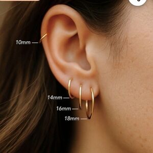 14k Solid Gold, 12mm Hoop, Huggie